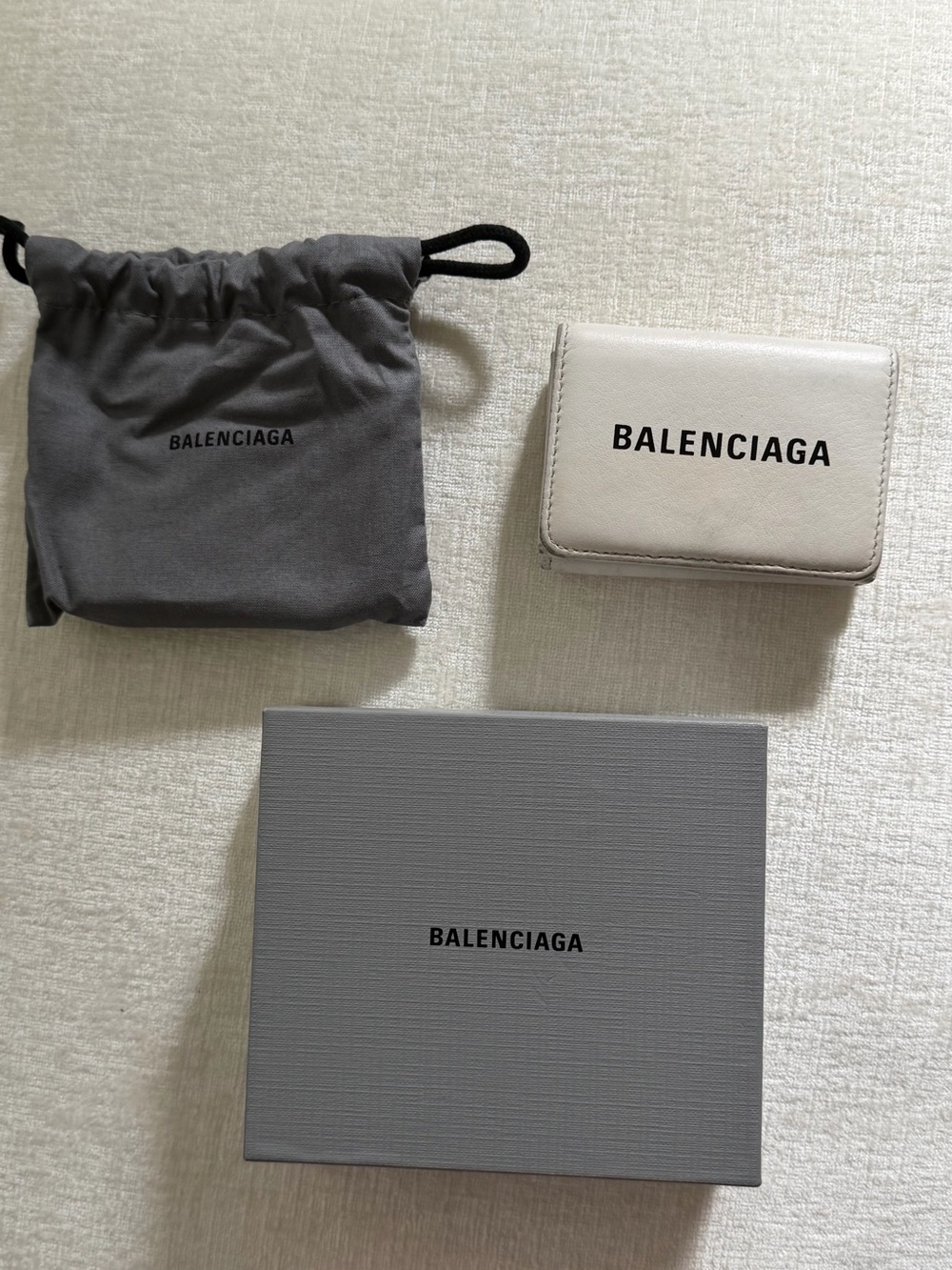 Balenciaga White leather Wallet with Logo
